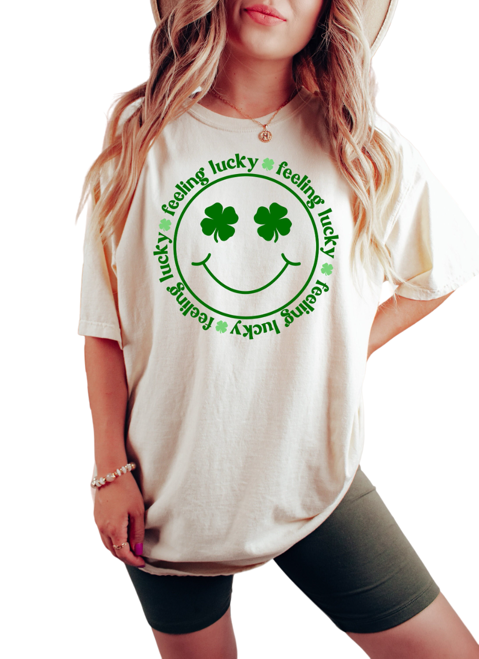 Retro St Patty's Day Vintage Washed Shirt, Feeling Lucky Shirt, Vintage St Patrick's Day Shirt, Day