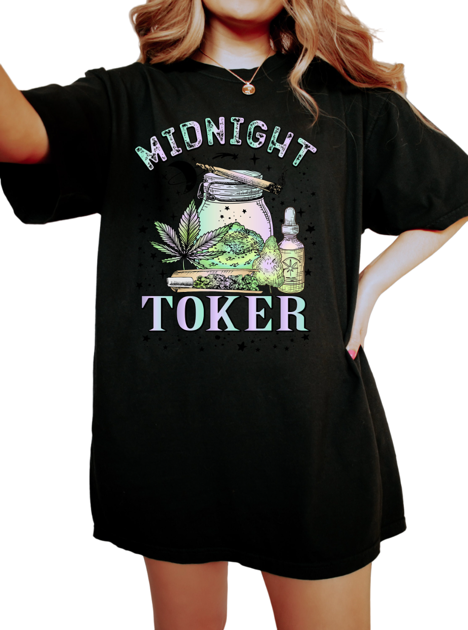 Retro Cannabis Day Vintage Washed Shirt, Midnight Toker Shirt, Vintage Tie Dye Shirt, Love Cannabis