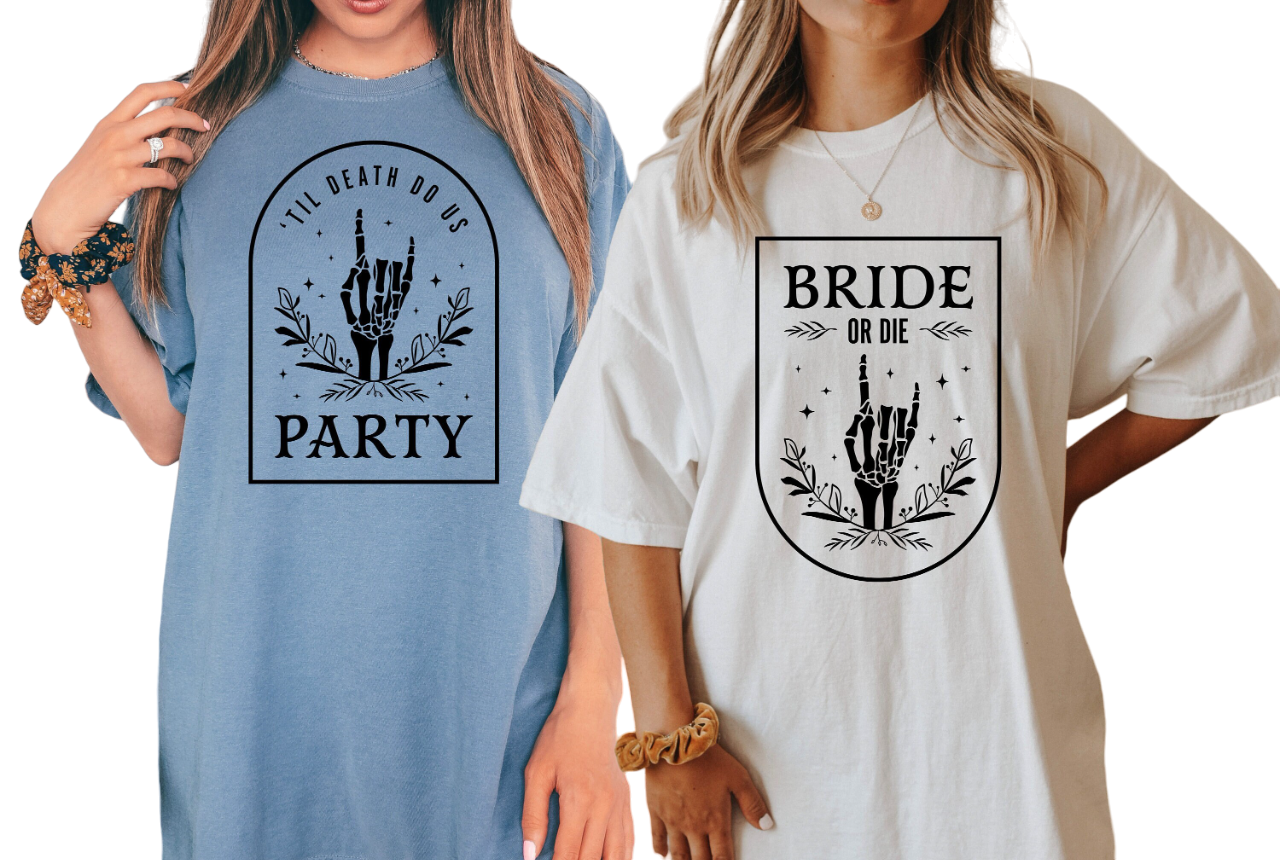 Vintage Washed Tee, Bachelorette Party Shirts, Bride or Die, Till Death Do Us Party Tee, Retro