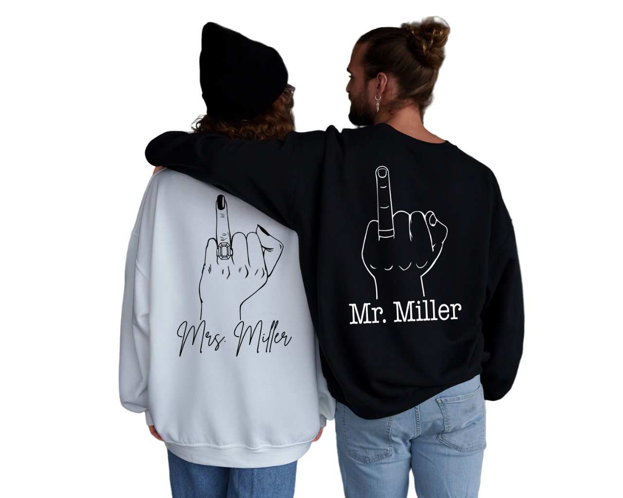 Bride & Groom Wedding Sweatshirt, Mr and Mrs Custom Wedding Engagement Gift, Personalized Bride