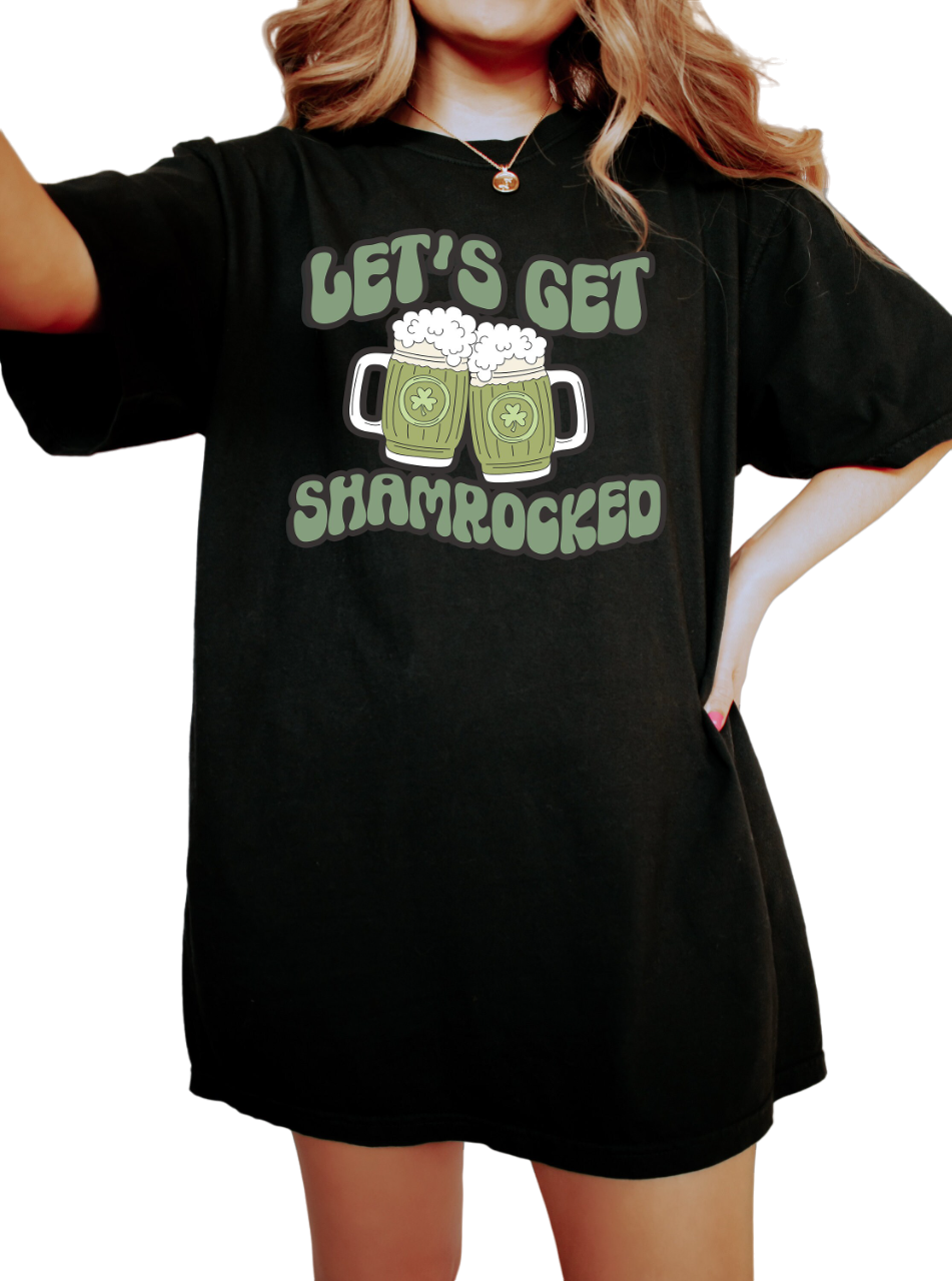 Retro St Patty's Day Vintage Washed Shirt, Lets Get Lucked Up, Vintage St Patricks Day Shirt, Day