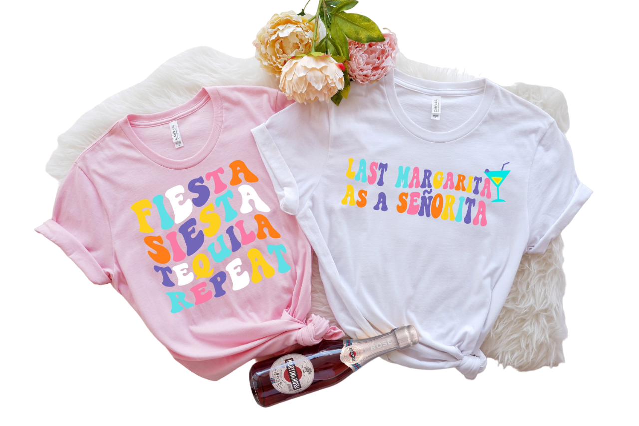 Bachelorette Party Shirts, Last Margarita As a Señorita, Fiesta Siesta Tequila Repeat, Gifts for