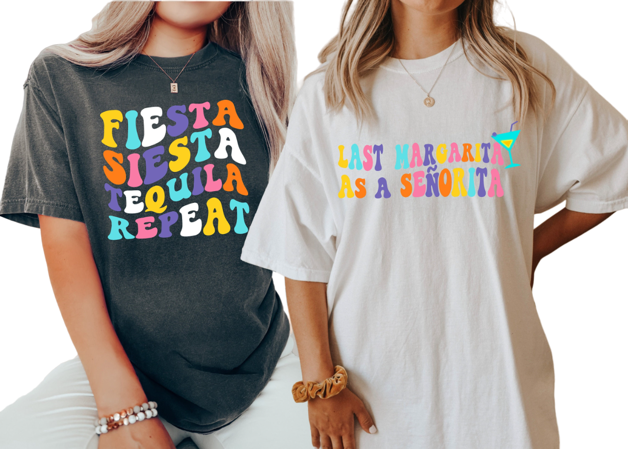 Vintage Washed Tee, Bachelorette Party Shirts, Last Margarita As a Señorita, Fiesta Siesta Tequila