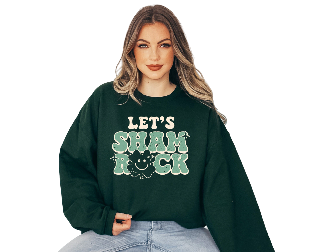 Lets Sham Rock Sweatshirt, Lucky Clover Sweater, St Patricks Day Sweatshirt, Lucky Pullover, Womens