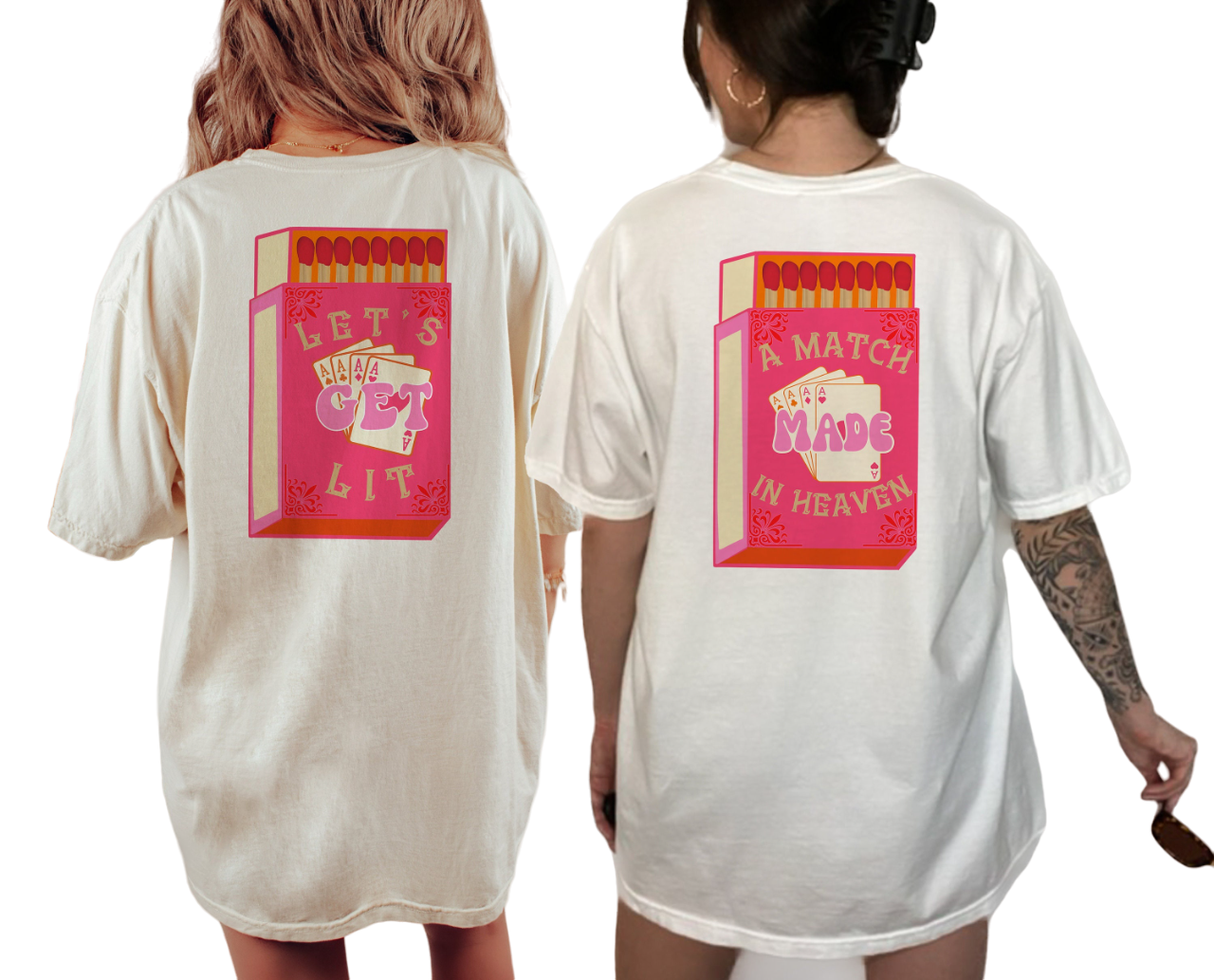 Vintage Washed Tee, Bachelorette Party Shirts, Match Made in Heaven, Lets Get Lit Shirts, Retro