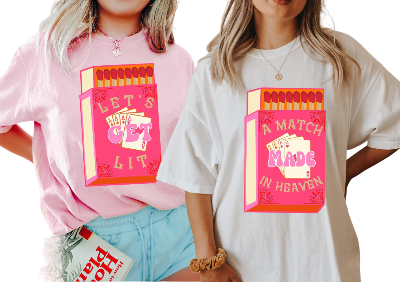 Vintage Washed Tee, Bachelorette Party Shirts, Match Made in Heaven, Lets Get Lit Shirts, Retro