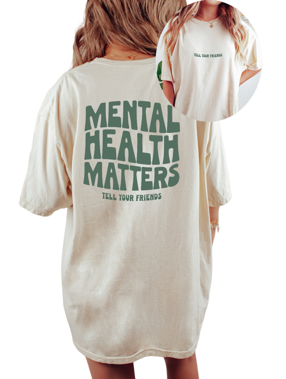 Vintage Washed Tee, Mental Health Matters Shirt, Quote Shirt, Womens Oversized Shirt, Oversized