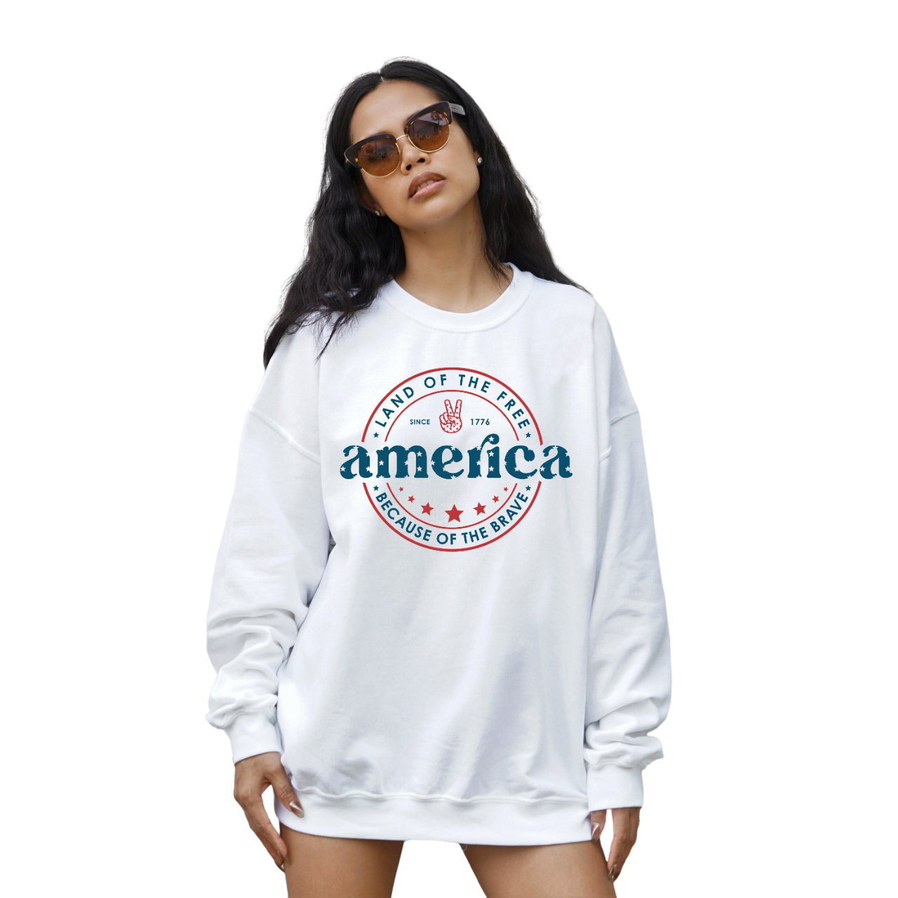 All American Babe Sweatshirt, Fourth of July Sweater, 4th of July Sweater, America Pullover, Womens