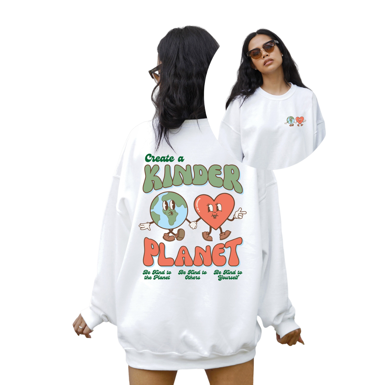 Create A Kinder Planet Sweatshirt, Positive Sweatshirt, Mental Health Awareness, Grow Positive