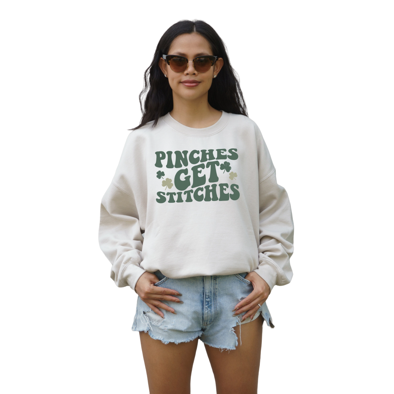 Pinches Get Stiches Sweatshirt, Lucky Clover Sweater, St Patricks Day Sweatshirt, Lucky Pullover,