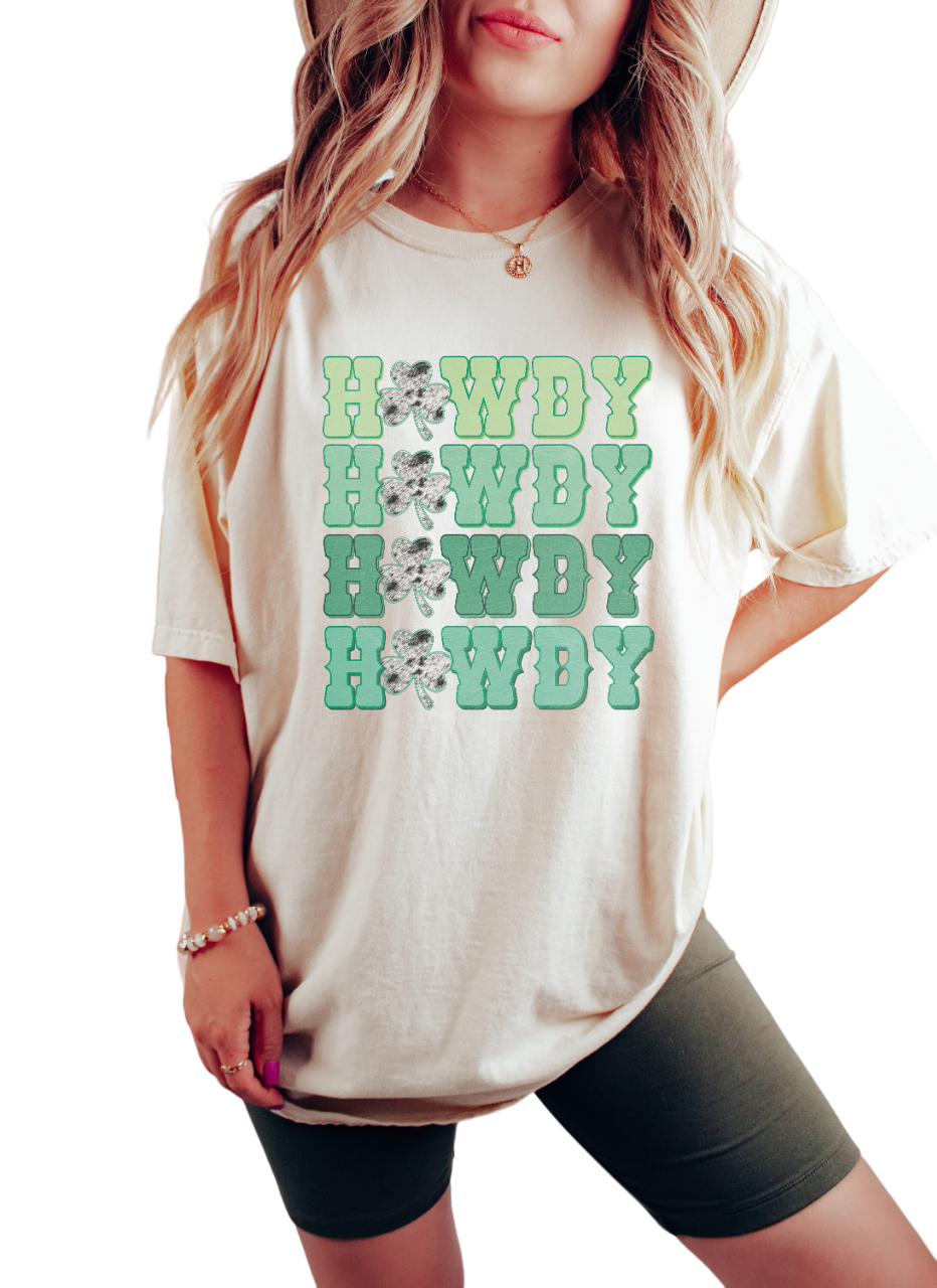 Retro St Patty's Day Vintage Washed Shirt, Western Howdy Shirt, Vintage St Patrick's Day Shirt, Day