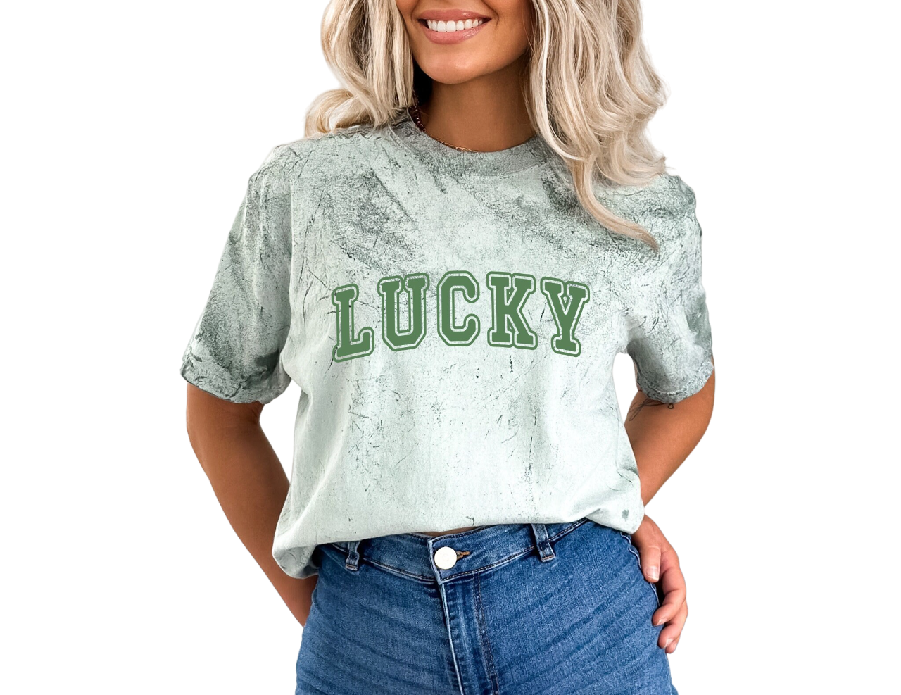 Retro St Patty's Day Tie Dye Vintage Washed Shirt,  Lucky Shamrock Shirt, Vintage St Patricks Day