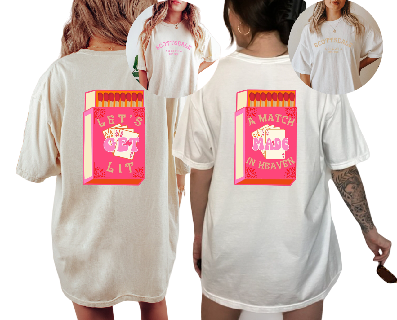 Vintage Washed Tee, Bachelorette Party Shirts, Match Made in Heaven, Lets Get Lit Shirts, Retro