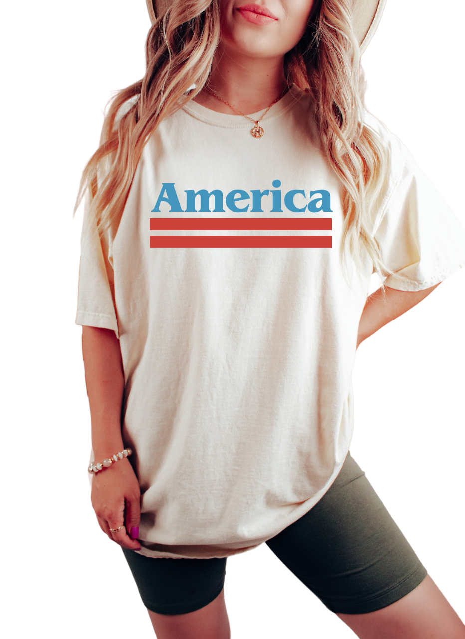 Retro America Font USA shirt,4th of July tee, Retro funny fourth shirt, Womens 4th of July Tee,