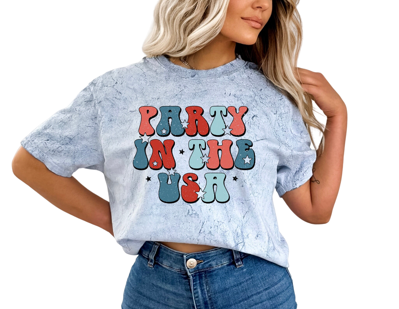 Retro USA Tie Dye Comfort Color shirt,Party In The USA shirt,Retro fourth shirt,Women 4th of July