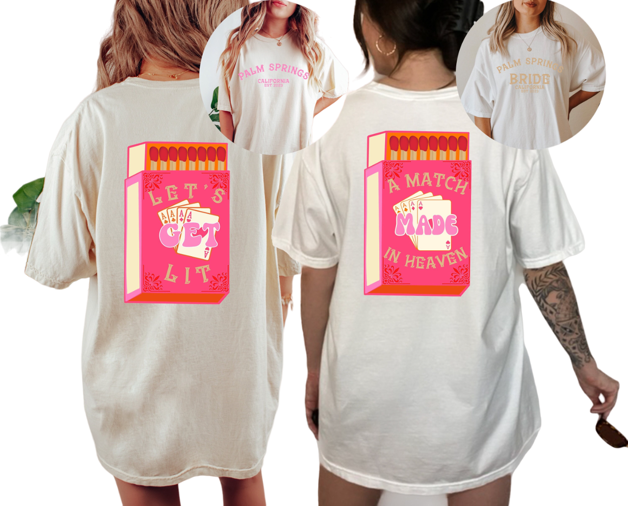 Vintage Washed Tee, Bachelorette Party Shirts, Match Made in Heaven, Lets Get Lit Shirts, Retro