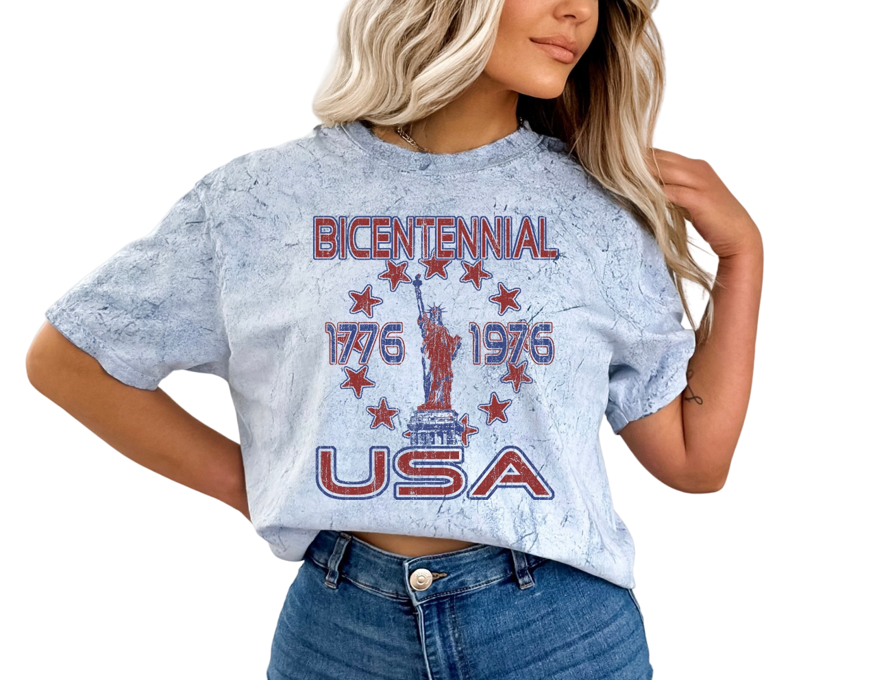 Retro USA Tie Dye Vintage Washed shirt, America shirt,Retro fourth shirt, Womens 4th of July