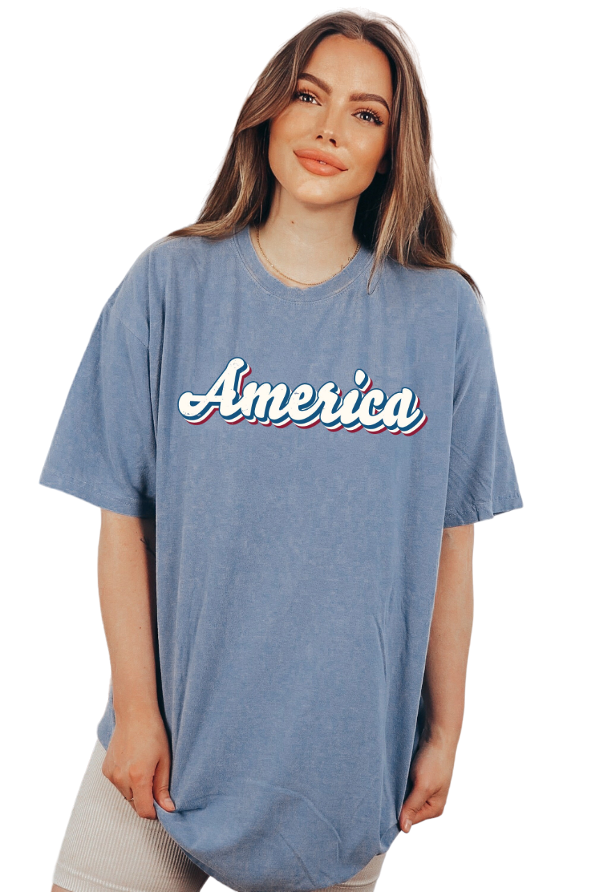 Retro America USA shirt,4th of July tee,Retro funny fourth shirt, Womens 4th of July Tee,America