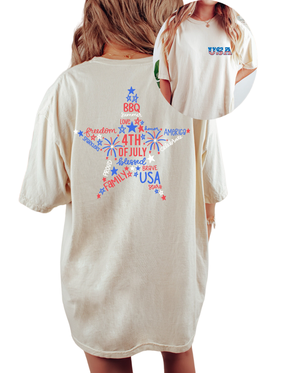 Retro USA Vintage Washed shirt, 4th of July tee, Retro America shirt Womens 4th of July shirt,