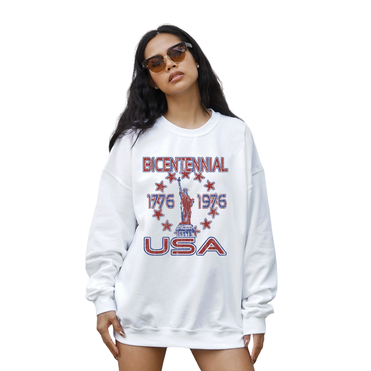 Retro Fourth of July Sweatshirt, American Babe, 4th of July Sweater, America Pullover, Womens