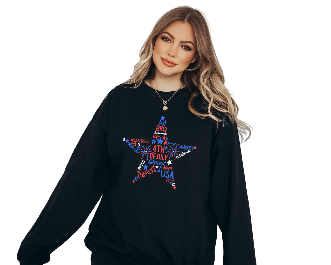 Retro Fourth of July Sweatshirt, USA, America, 4th of July Sweater, America Pullover, Womens