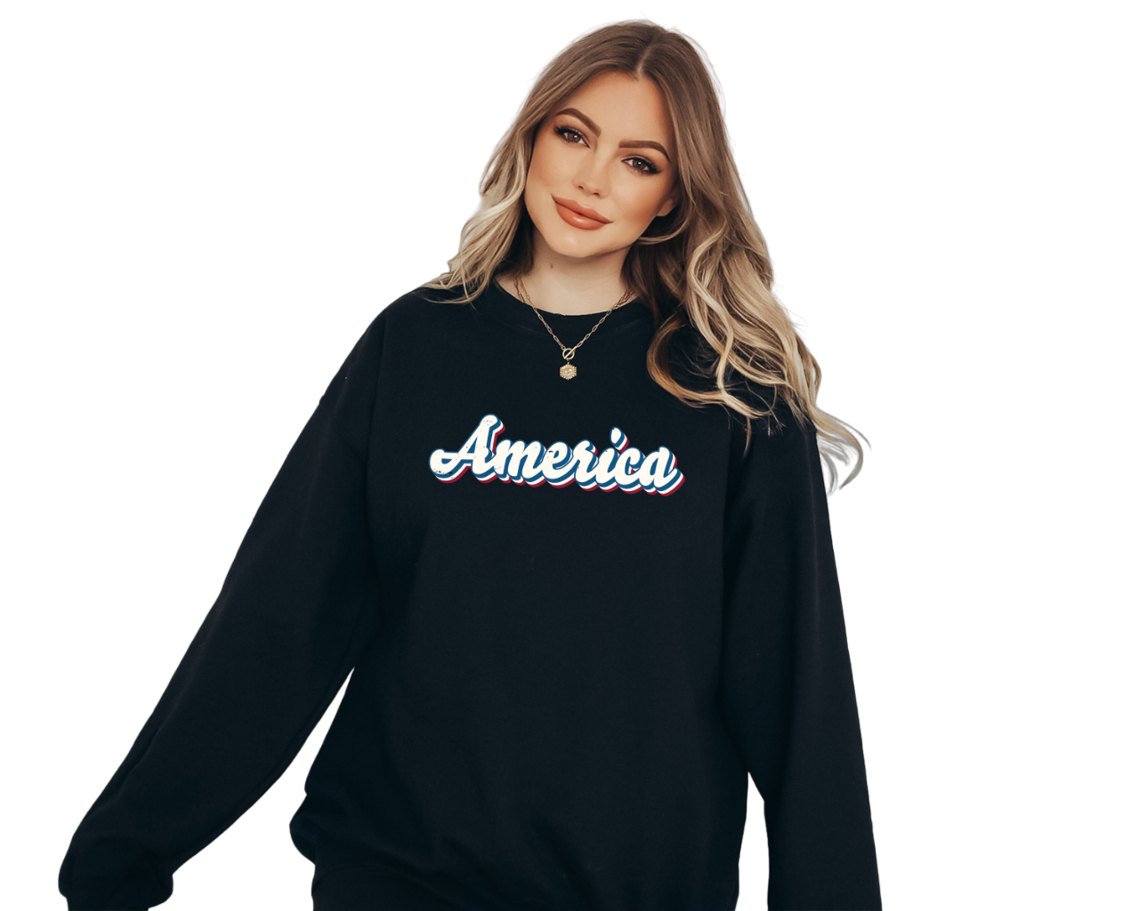 Retro Fourth of July Sweatshirt, Smiley USA, America, 4th of July Sweater, America Pullover, Womens