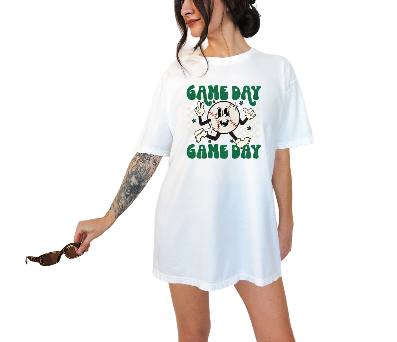 Vintage Washed Tee, Ball Park Lights, Summer, Sports Shirt, Baseball Biggest Fan, Parents of