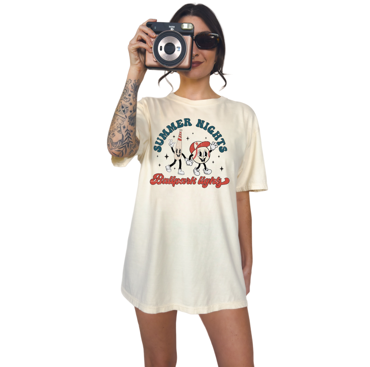 Vintage Washed Tee, Ball Park Lights, Summer, Sports Shirt, Baseball Biggest Fan, Parents of