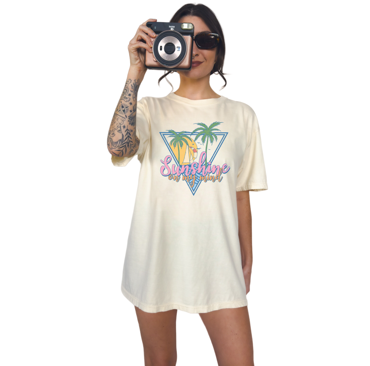 Retro Vintage Washed Shirt, Sunshine On My Mind, Vintage Shirt, Oversized Shirt, Retro Graphic T