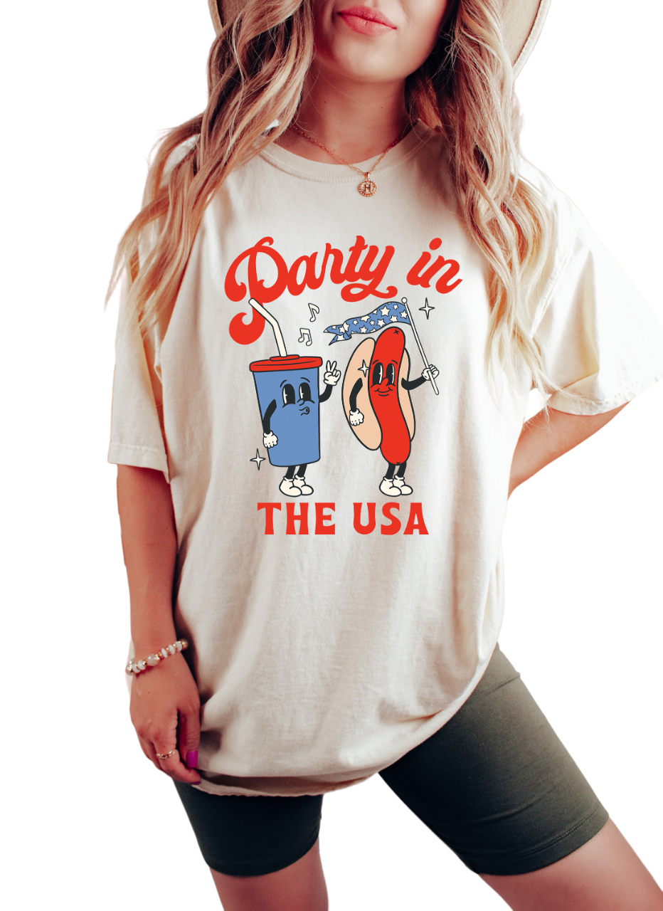 Retro Party in the USA shirt, 4th of July tee, Retro funny fourth shirt, Womens 4th of July shirt,