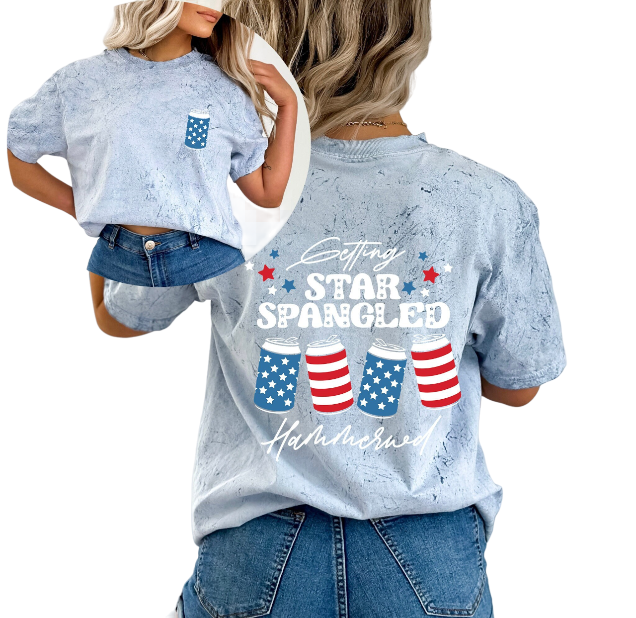 Retro USA Tie Dye Vintage Washed shirt,Star spangle, Retro fourth shirt, Womens 4th of July shirt