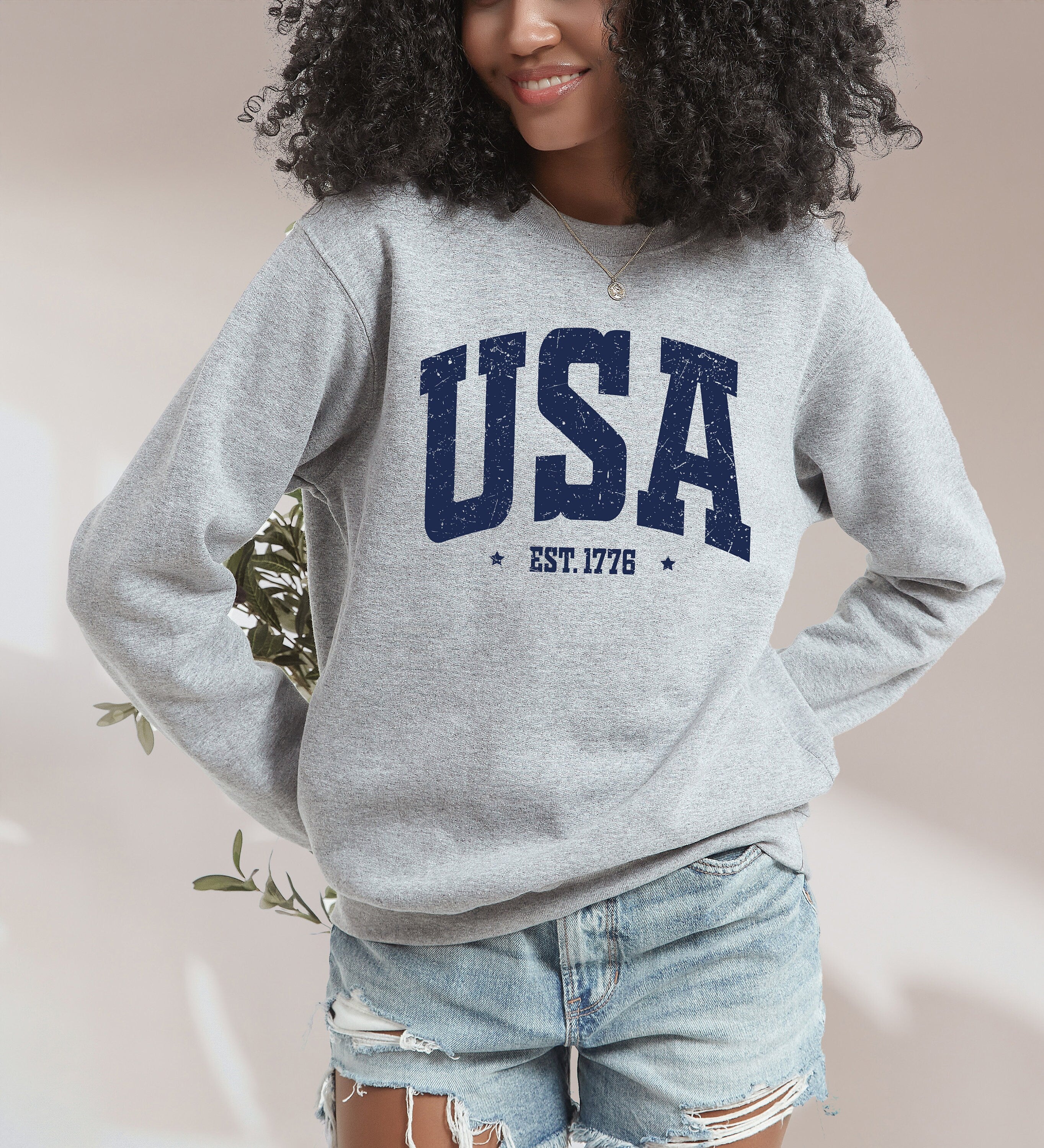 Retro Fourth of July Sweatshirt, USA, America, 1776, 4th of July Sweater, America Pullover, Womens Sweatshirt, Independence Day, Patriotic