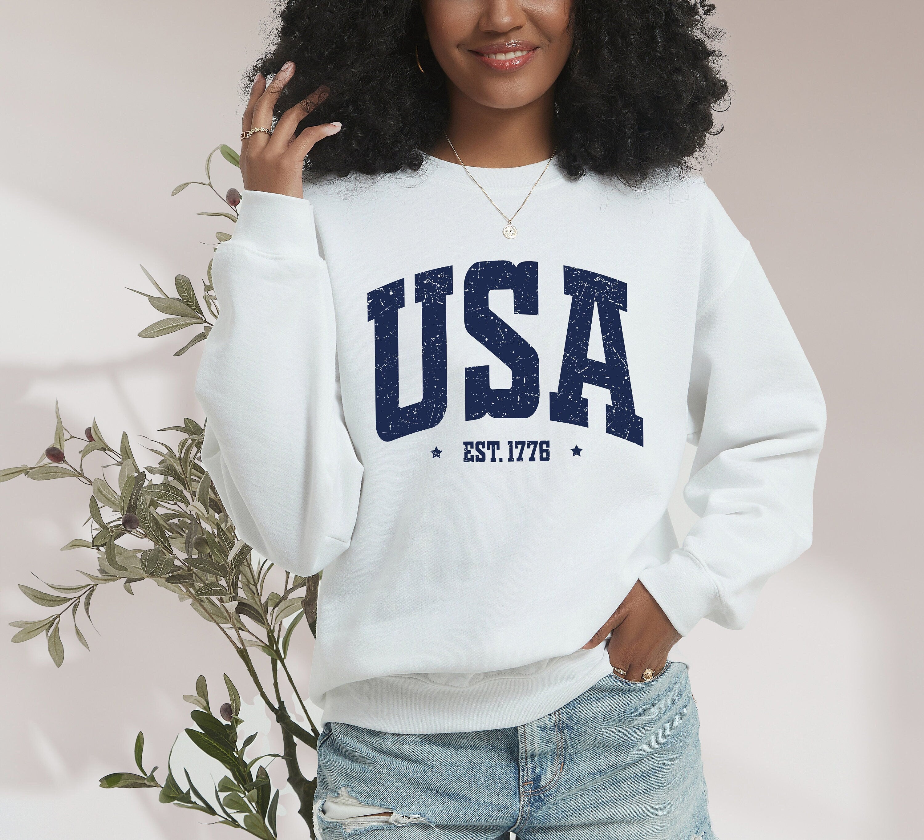 Retro Fourth of July Sweatshirt, USA, America, 1776, 4th of July Sweater, America Pullover, Womens Sweatshirt, Independence Day, Patriotic