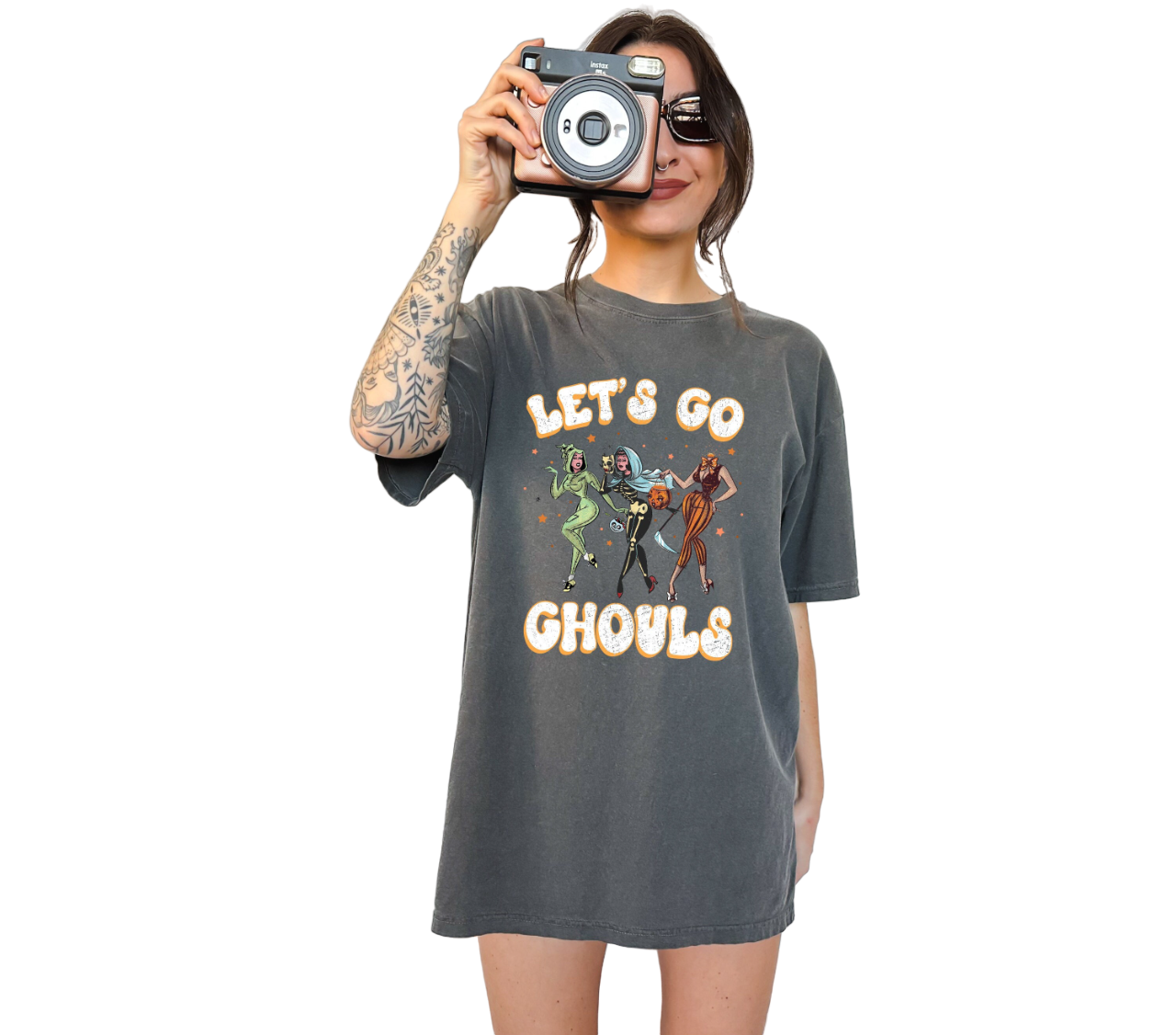 Retro Halloween Vintage Washed shirt, Let's Ghouls, Ghouls Night Out Shirt, Witch Shirt, Retro Fall