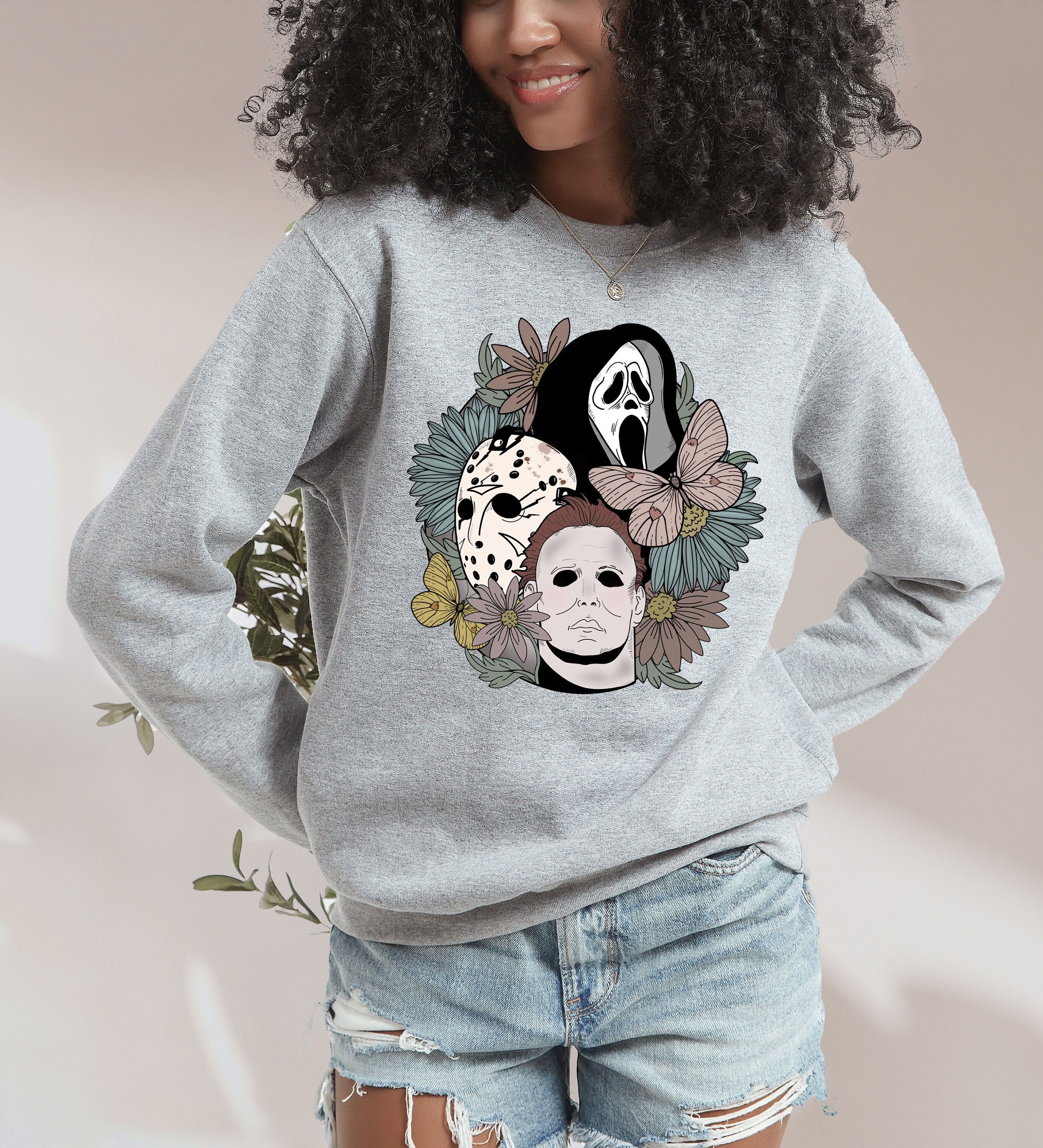 Retro Horror Movie Crewneck, Fall Design, Vintage Halloween Scary Movie Sweater, Fall Sweatshirt ,Autumn Sweater, Pumpkin Sweatshirt