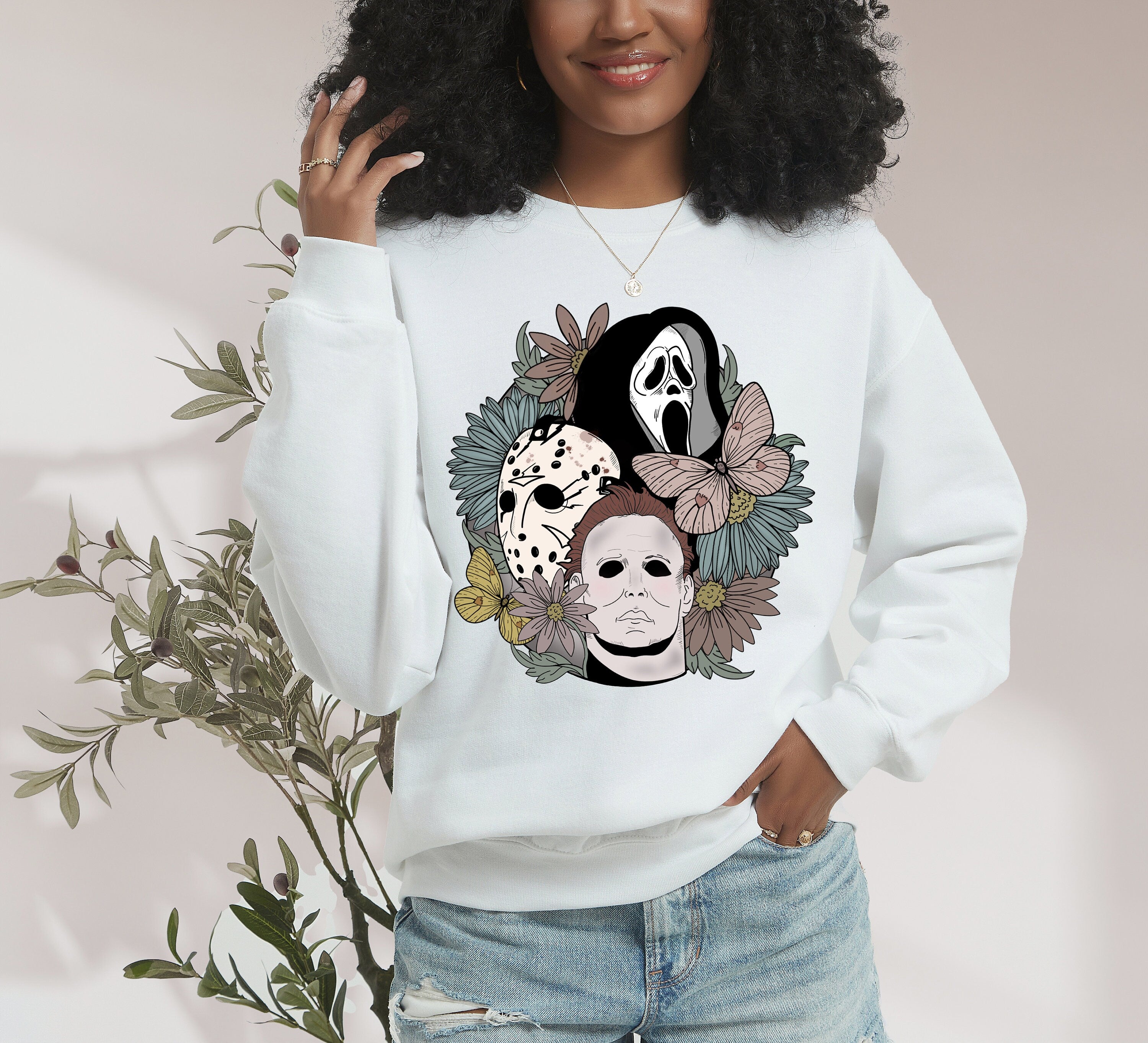 Retro Horror Movie Crewneck, Fall Design, Vintage Halloween Scary Movie Sweater, Fall Sweatshirt ,Autumn Sweater, Pumpkin Sweatshirt