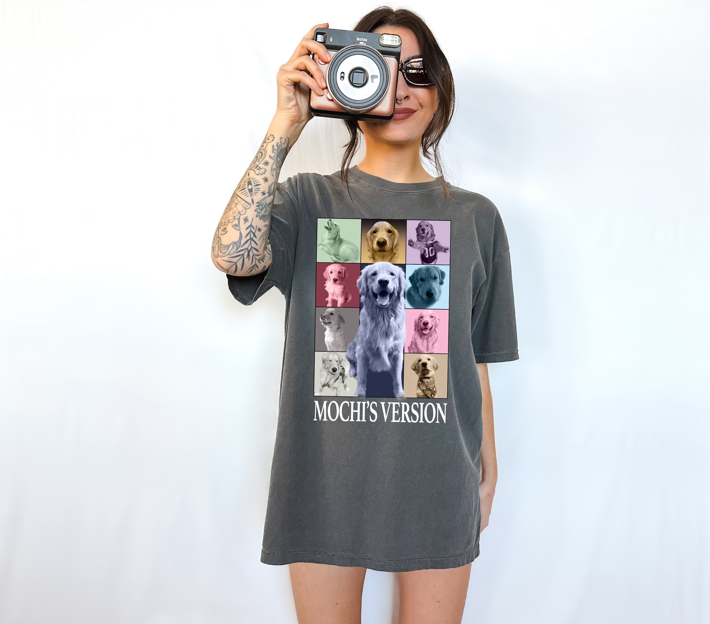 Custom Comfort Colors Dog Shirt, Retro Concert Collage Shirt, Custom Pet Era Shirt, Women's Custom T, Men's Custom T, Mochi's Version,