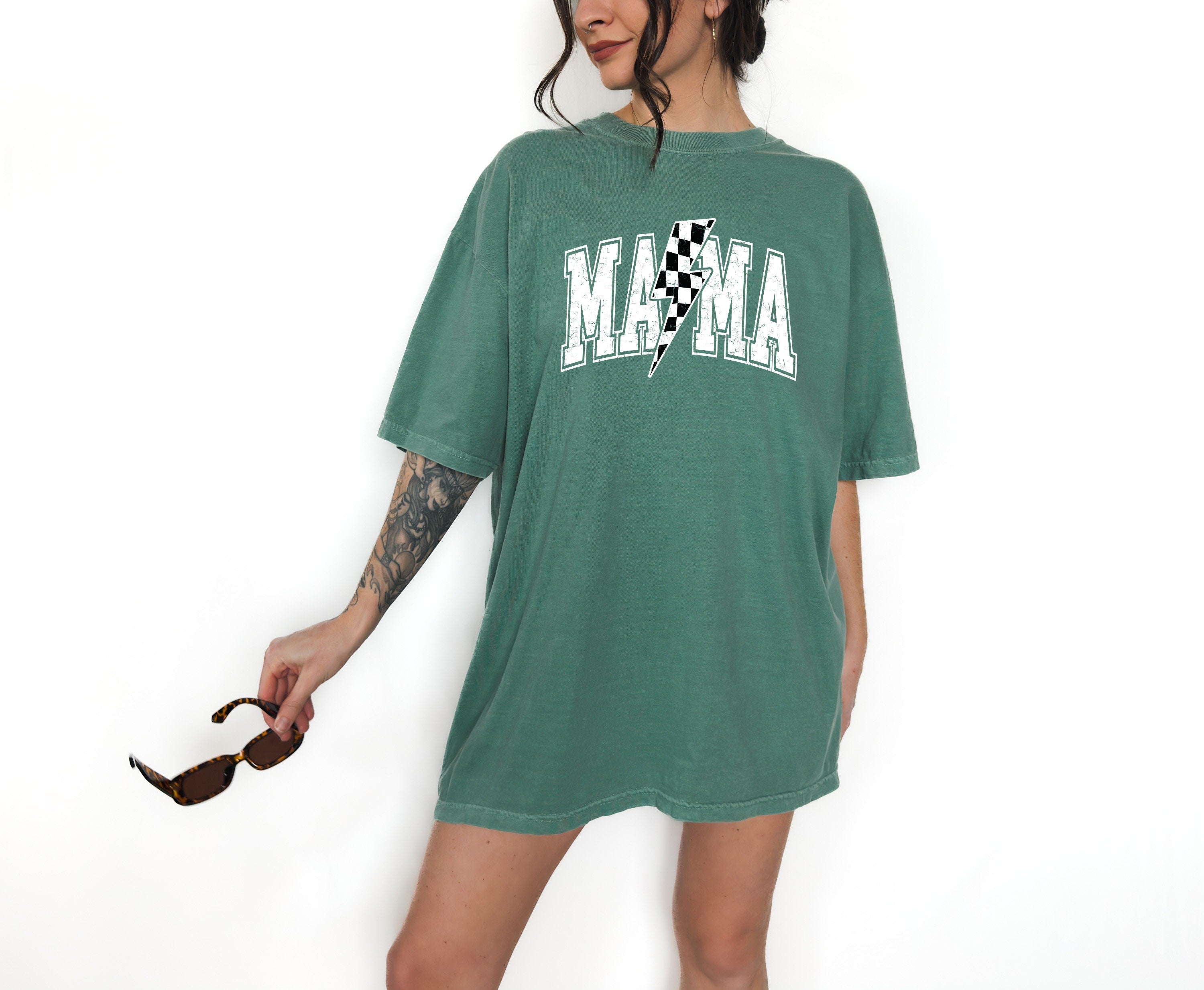 Retro Checkered Mama Comfort Colors Tee, New Mom Shirt, Mother's Day T-Shirt, Mothers Day Gift, Vintage Distressed Graphic T, Momma T