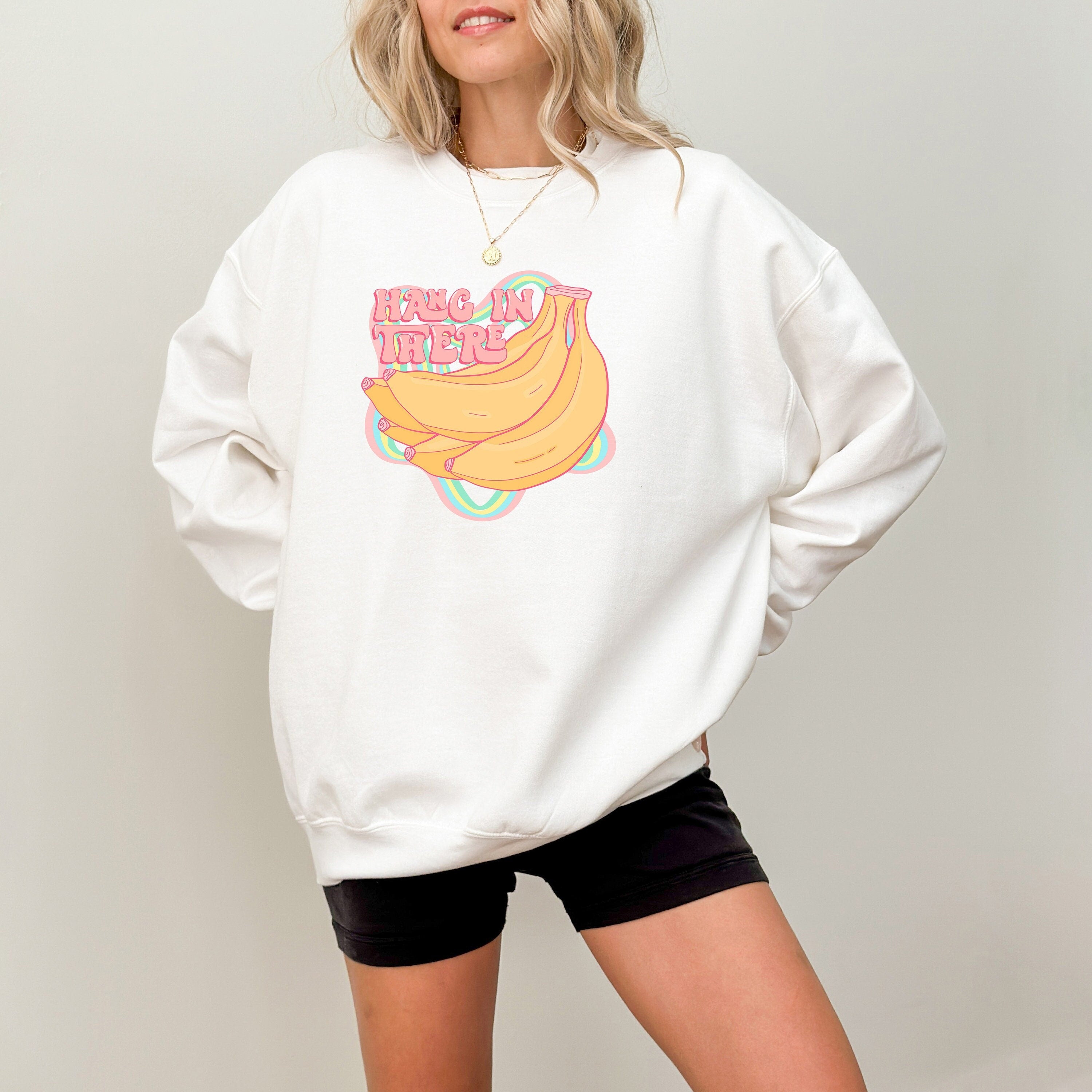 Retro Positivity Crew Neck, Hang In There Positive Vibes Sweat Shirt, Cute Mental Health Crew, Mental Health Matters T,