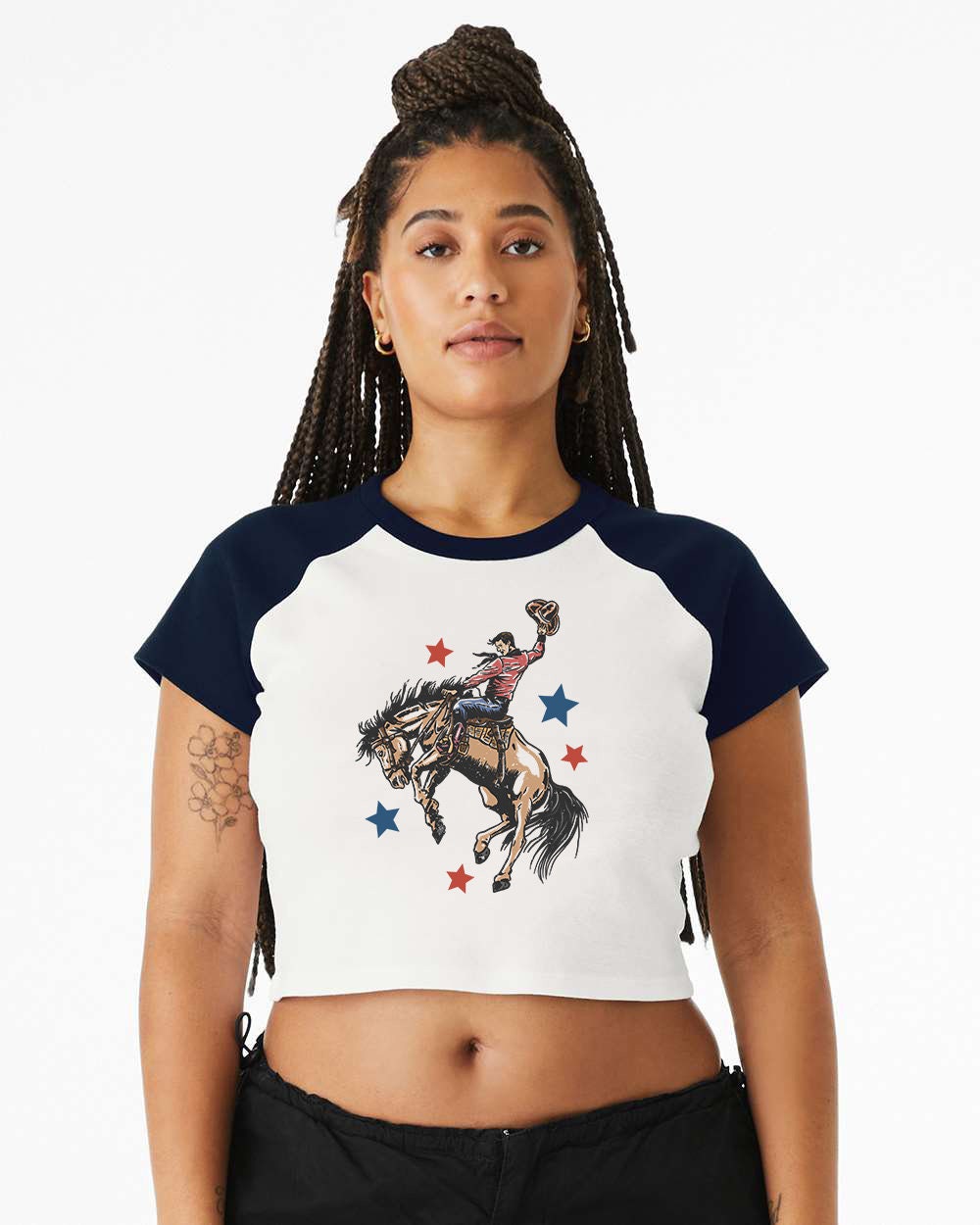 Baby Raglan Crop Top Tee Retro America Stars USA shirt,4th of July tee, Retro funny fourth shirt, Women 4th of July, Western Cowboy, Cowgirl