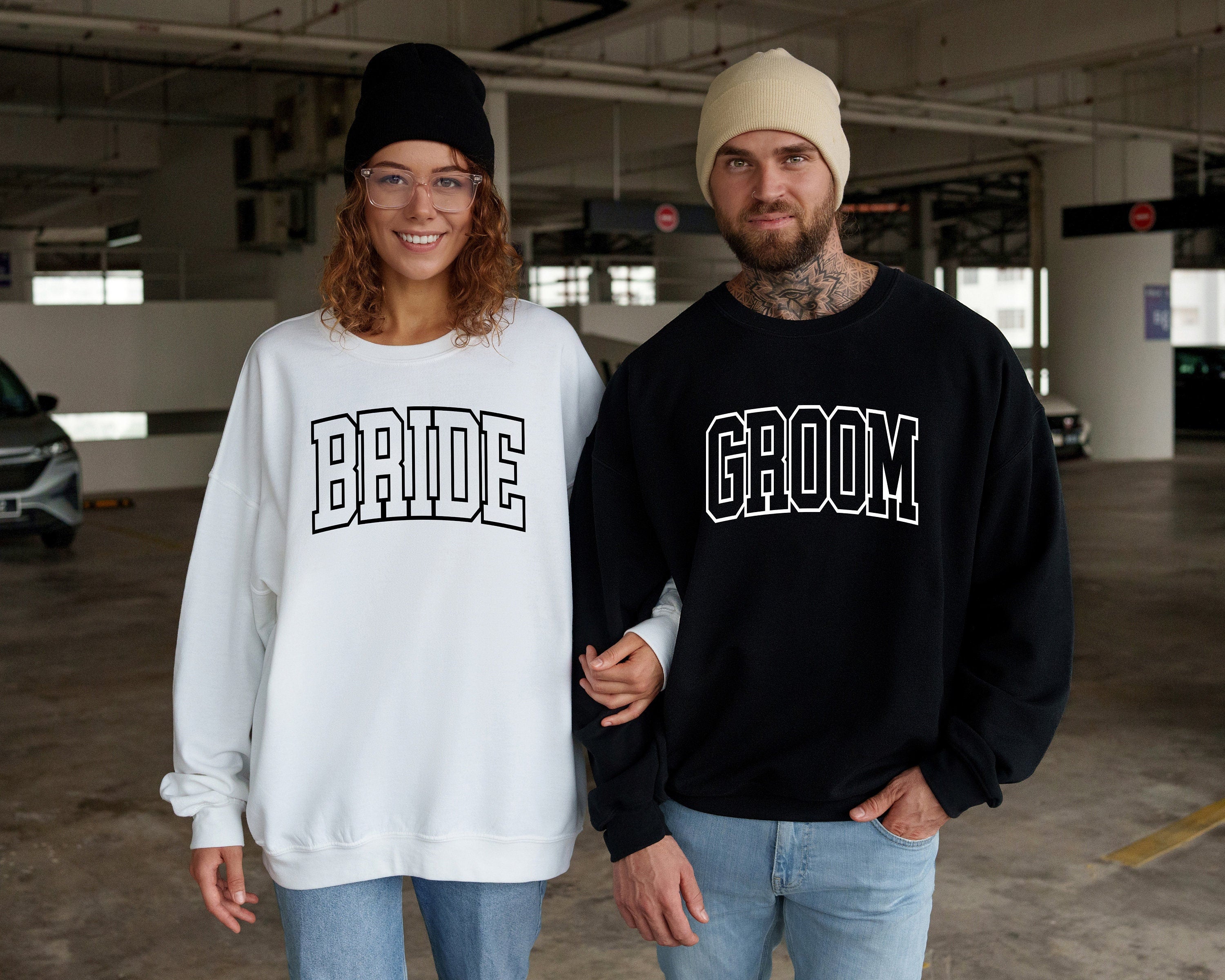 Newly Wed Bride & Groom Sweatshirt, Mr and Mrs Wedding Engagement Gift, Personalized Bride Gift, Honeymoon Shirts for Husband and Wife