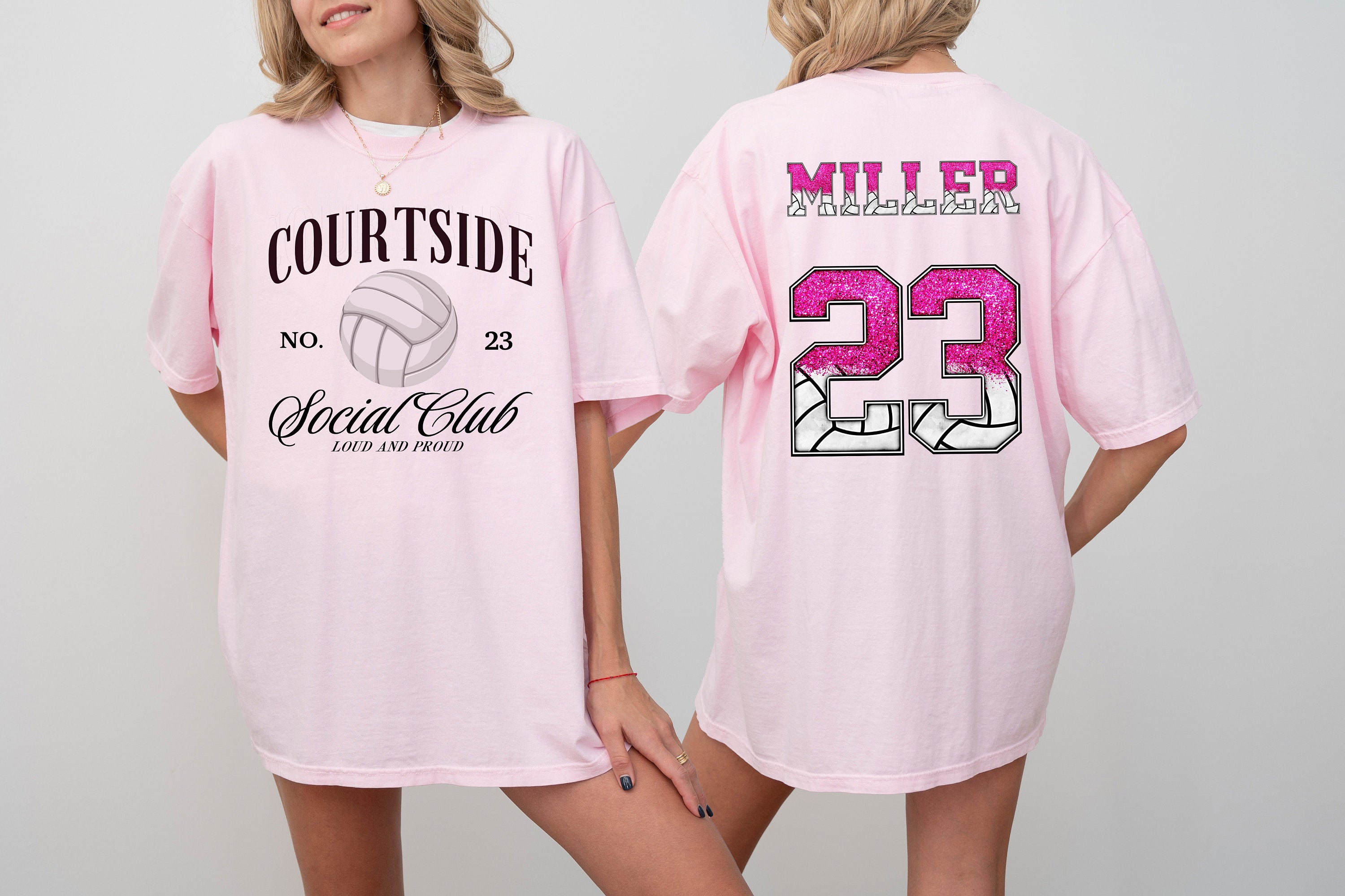 Custom Comfort Colors Tee, Courtside Social Club With Custom Number And Name, Sports Shirt, Vollyball Mom Tee, Personalized Valleyball