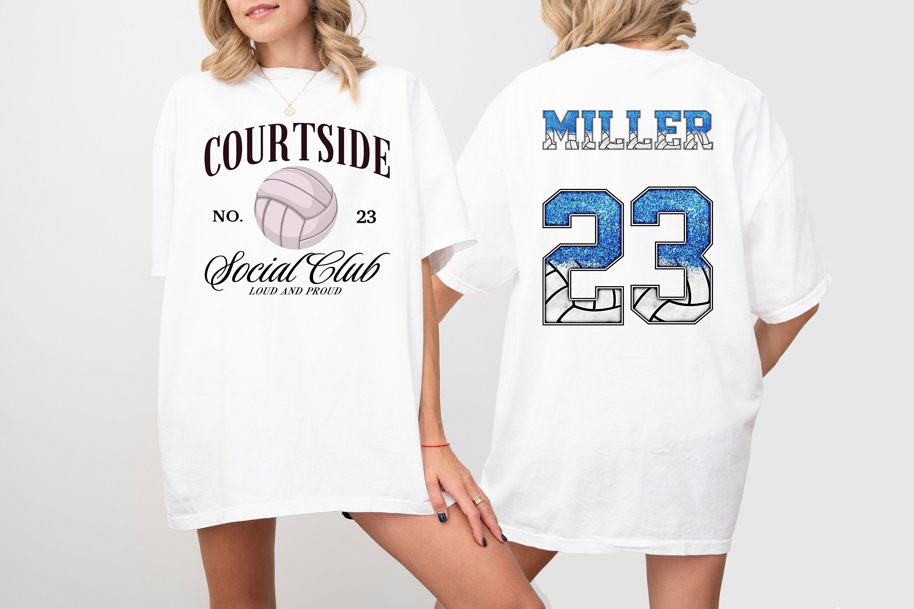 Custom Comfort Colors Tee, Courtside Social Club With Custom Number And Name, Sports Shirt, Vollyball Mom Tee, Personalized Valleyball