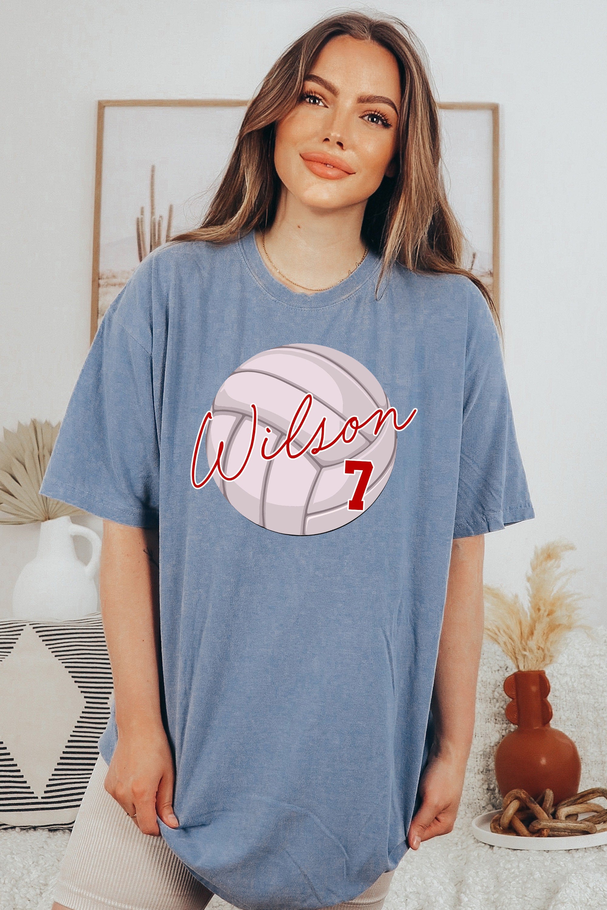 Custom Comfort Colors Tee, Courtside Social Club With Custom Number And Name, Sports Shirt, Vollyball Mom Tee, Personalized Valleyball