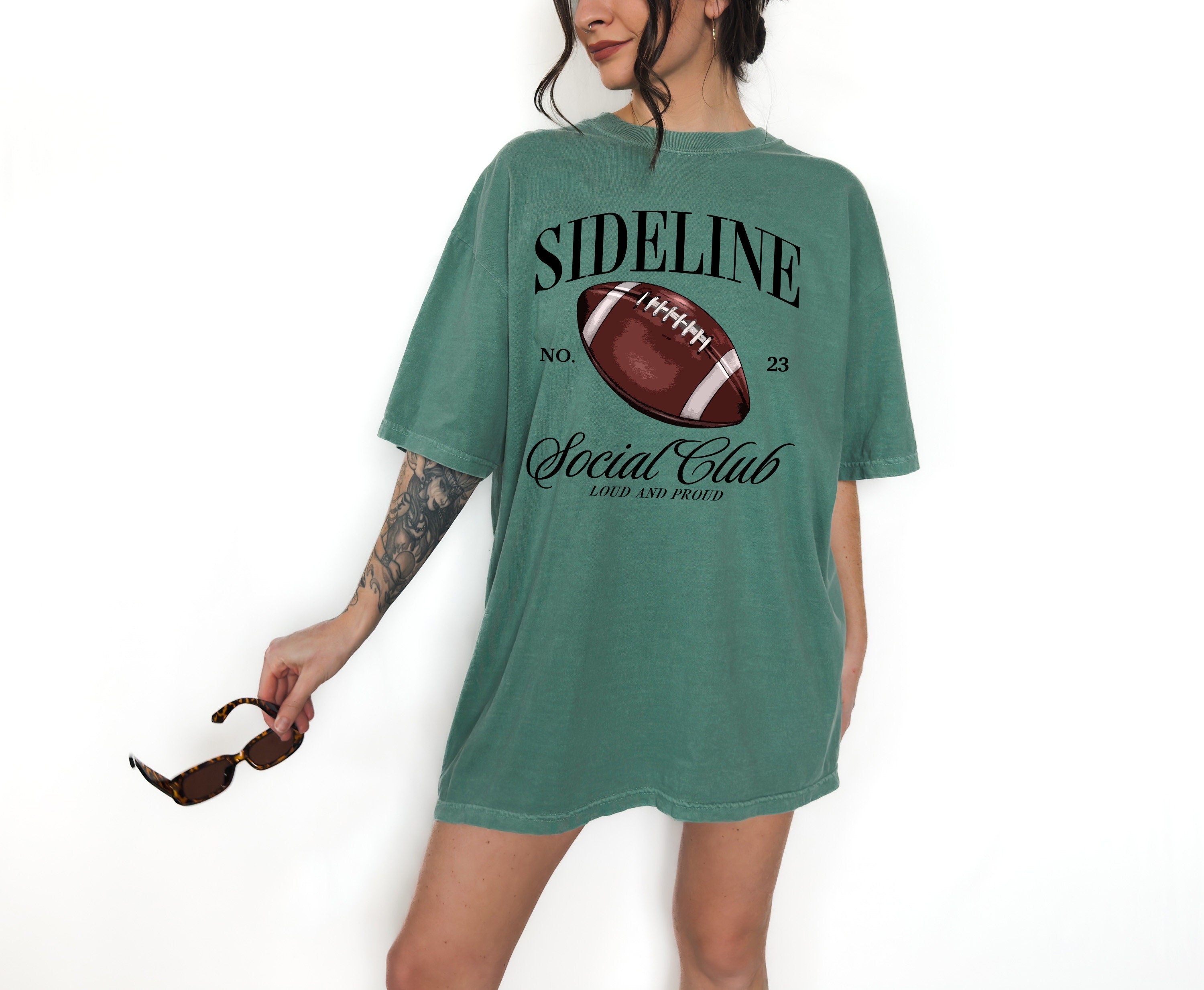 Sideline Social Club Comfort Colors Tee, Sports Shirt, Football Mom Tee, Parents of Football Players, Football T-shirt, Social Club