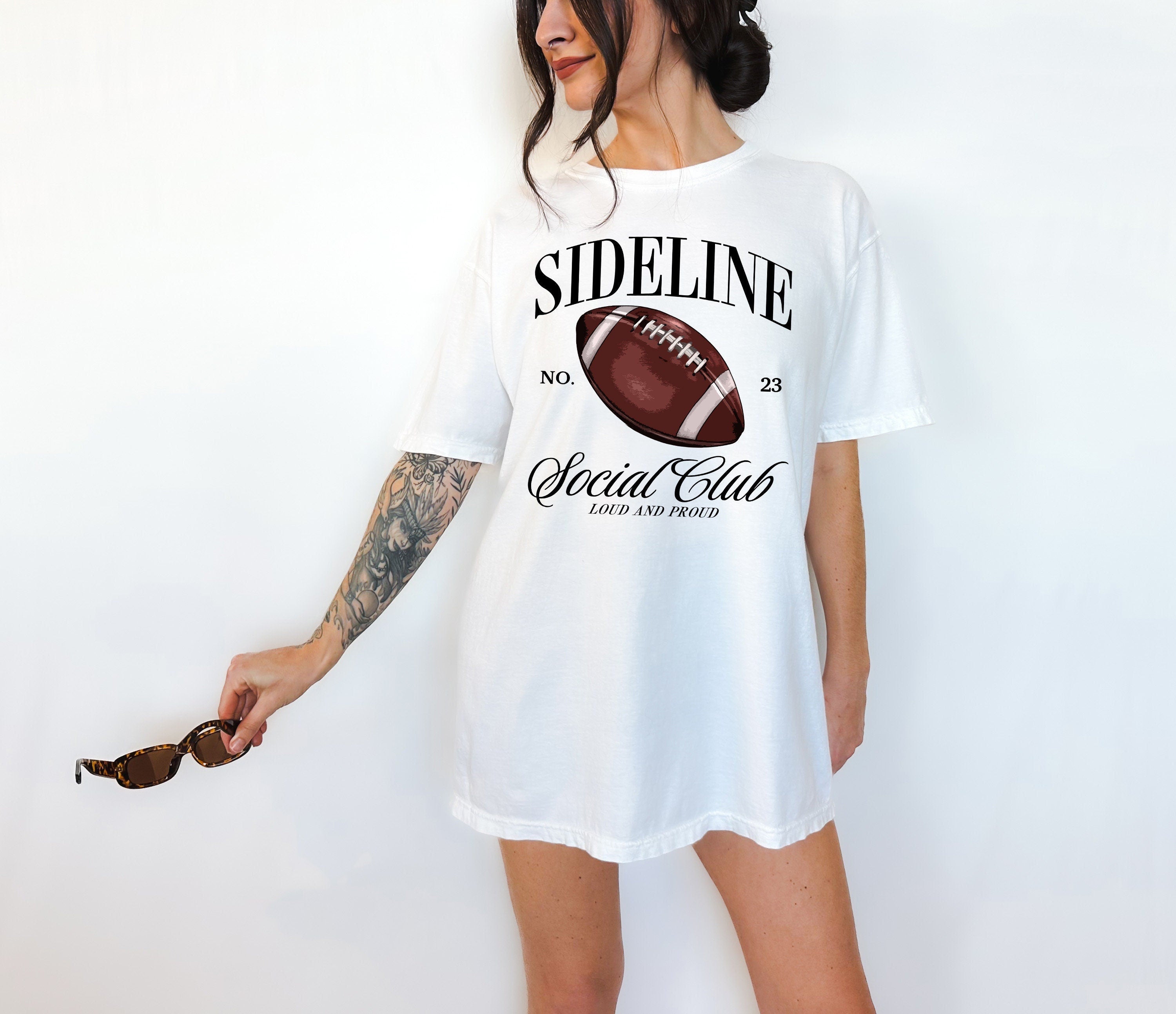 Sideline Social Club Comfort Colors Tee, Sports Shirt, Football Mom Tee, Parents of Football Players, Football T-shirt, Social Club