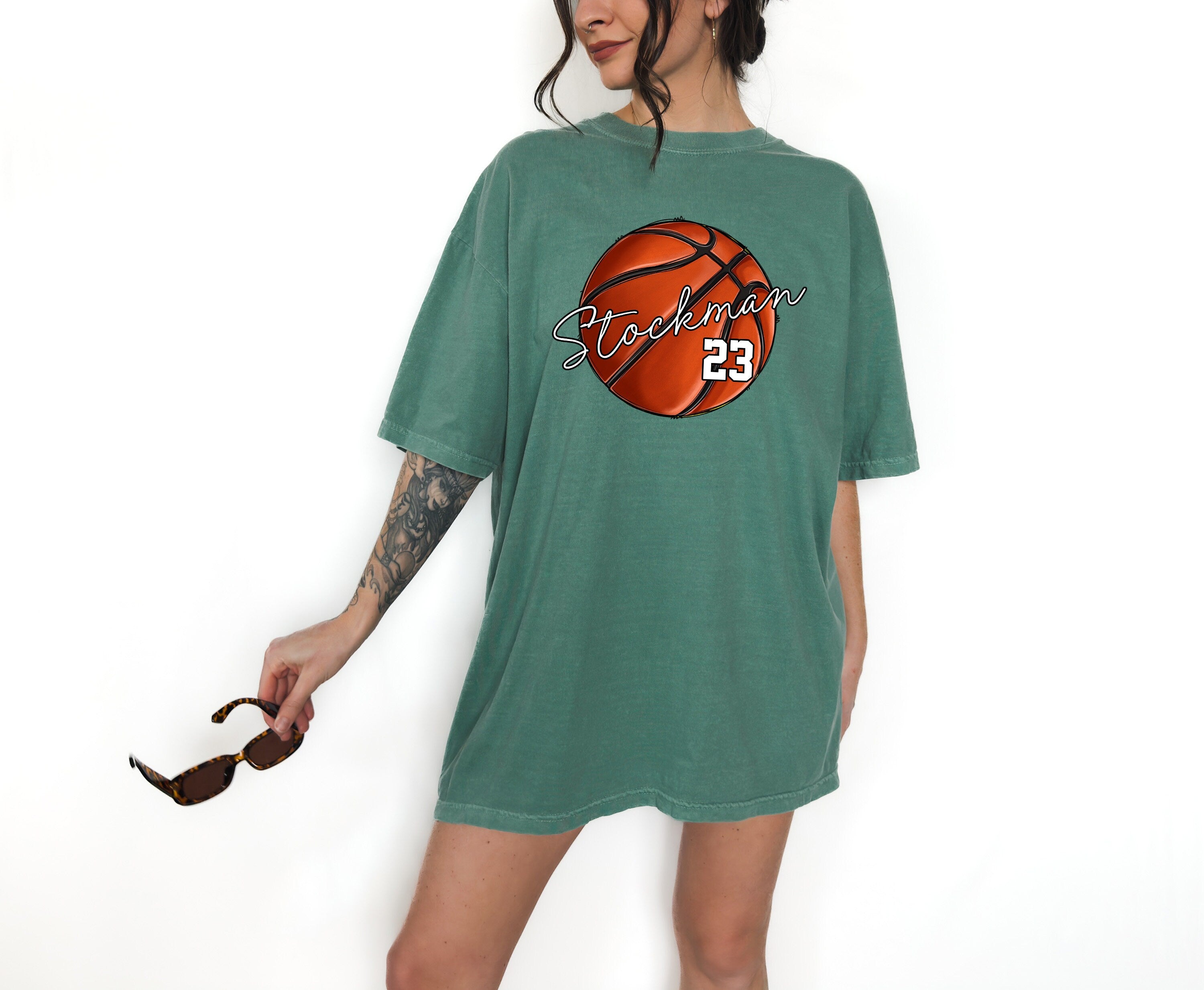 Custom Basketball Comfort Colors Tee Basketball Tshirt Custom Name and Number Bball Tee Basketball Mom Tshirt Personalized Basketball Shirt