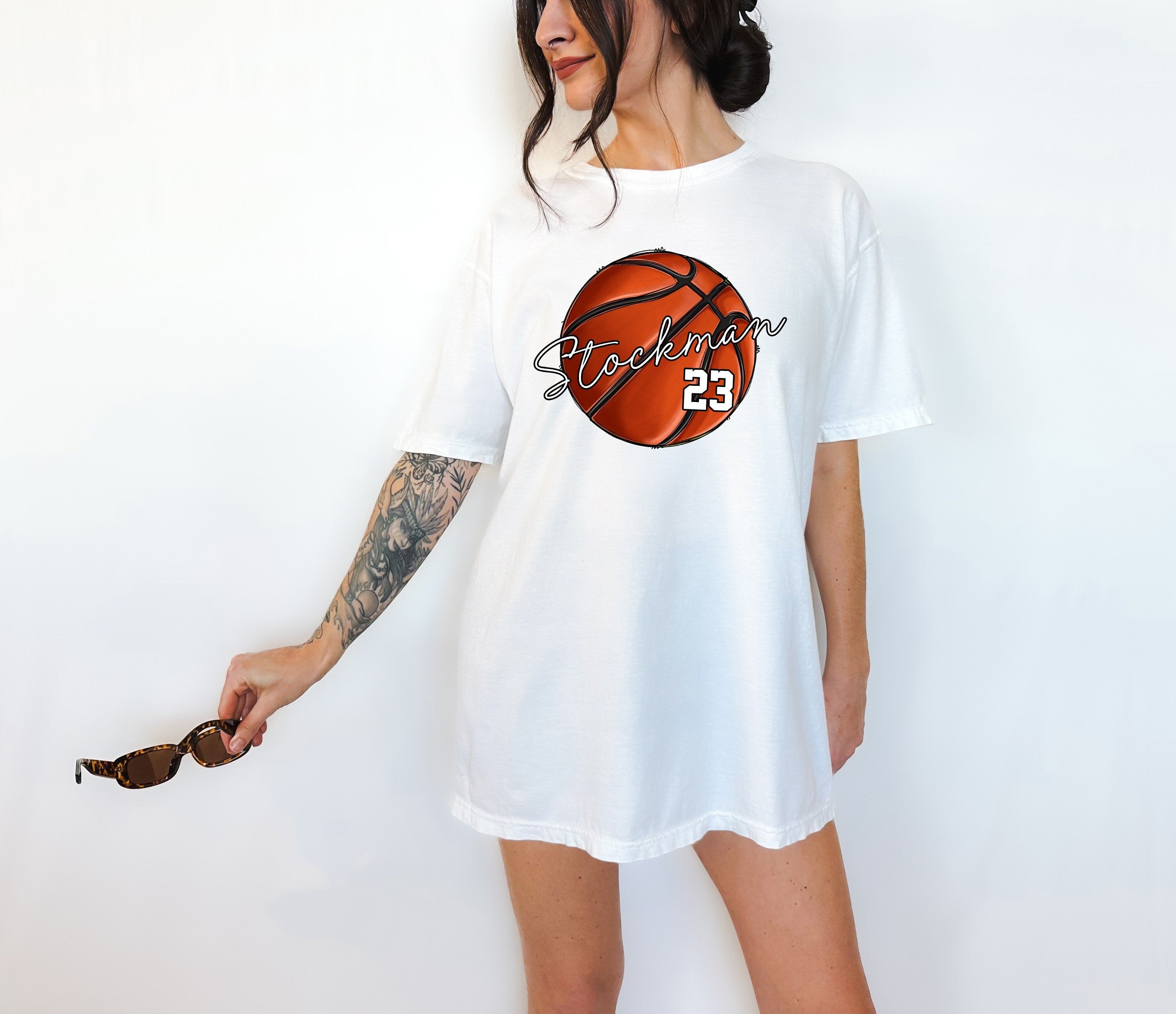 Custom Basketball Comfort Colors Tee Basketball Tshirt Custom Name and Number Bball Tee Basketball Mom Tshirt Personalized Basketball Shirt