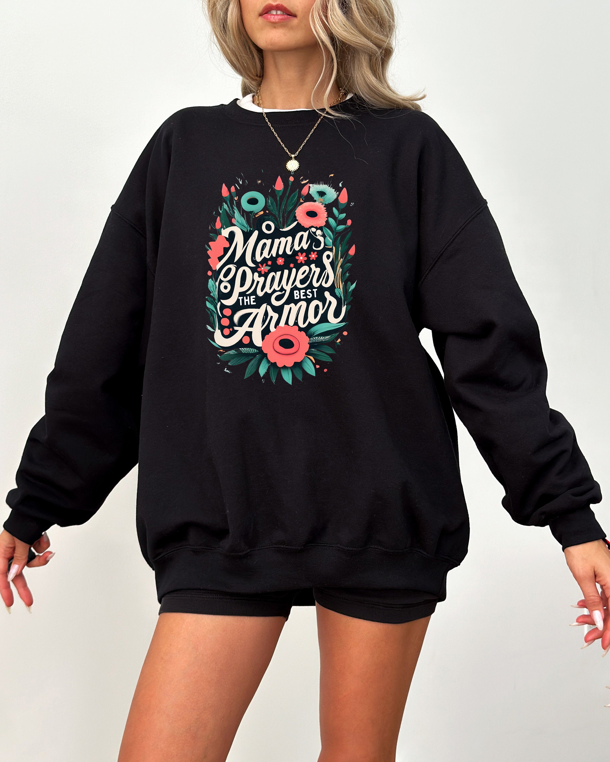 Retro Mama Sweatshirt, Mama's Prayers Are The Best Armor Mother's Day Gift, Mother's Day Sweater, Mama Crewneck Momma Crew, Vintage Sweater,