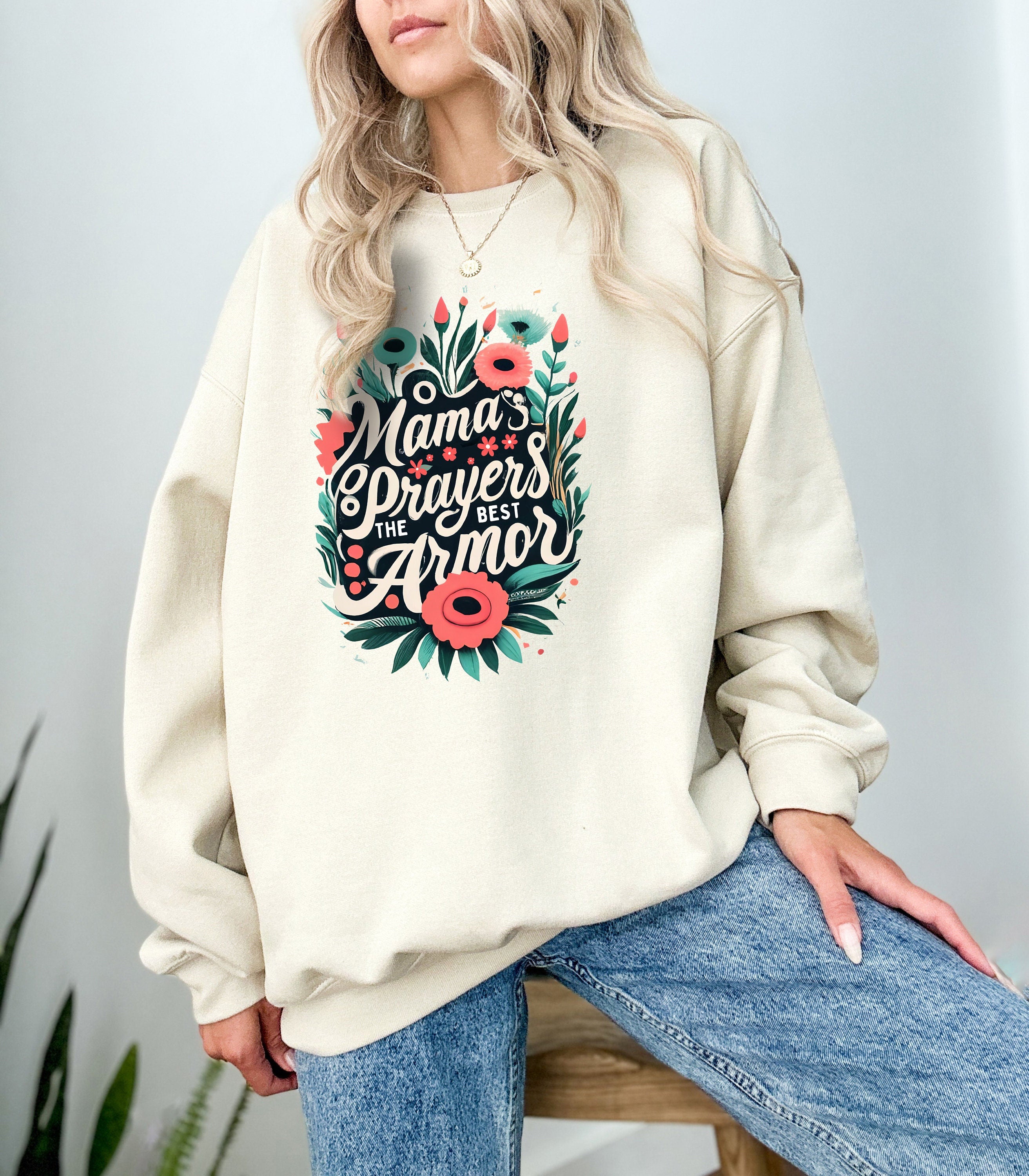 Retro Mama Sweatshirt, Mama's Prayers Are The Best Armor Mother's Day Gift, Mother's Day Sweater, Mama Crewneck Momma Crew, Vintage Sweater,